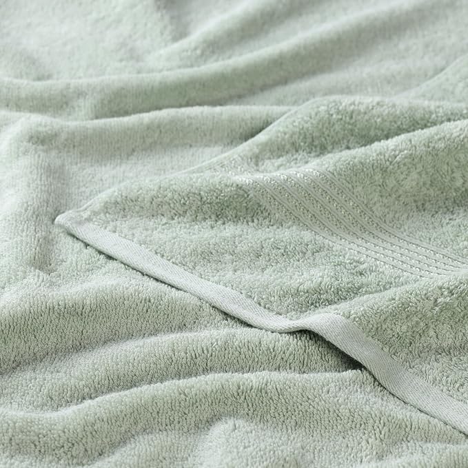 Superior Egyptian Cotton Bath Towel Set, Home Bathroom Towels, Master, Guest Bath, Decor Essentials, Quick Dry, Absorbent, Large Body Towels, Spa, Hotel, Resort, Adult, Kids, Set of 2, Sage