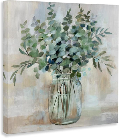 Soothing Eucalyptus Herb, 36 x 36 Inch Canvas Wall Art | Stupell Industries · By Nan · Ready to hang · Rustic farmhouse charm for kitchen or living spaces · Made in USA