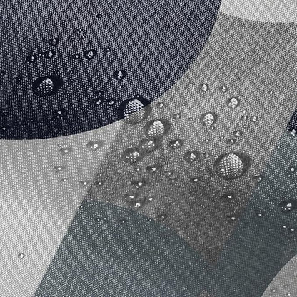 Navy Blue Shower Curtain Abstract Modern Geometry Circles Contemporary Style,Grey Fabric Shower Curtains Bathroom Accessories 72x72 Inches