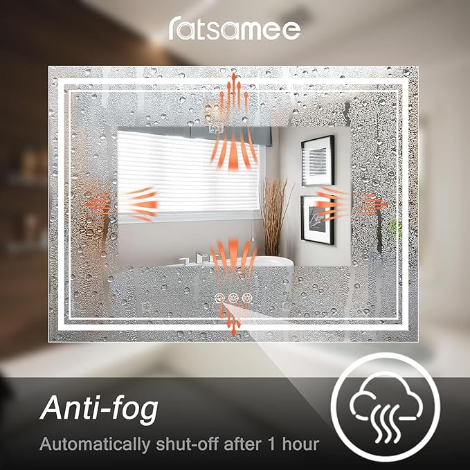 40x36 Inch Led Mirror for Bathroom with Front Light and Backlit, Bathroom Mirror with Led Lights, Vanity Mirror with Lights for Wall, Anti-Fog, Dimmable, Memory Function, Tempered Glass