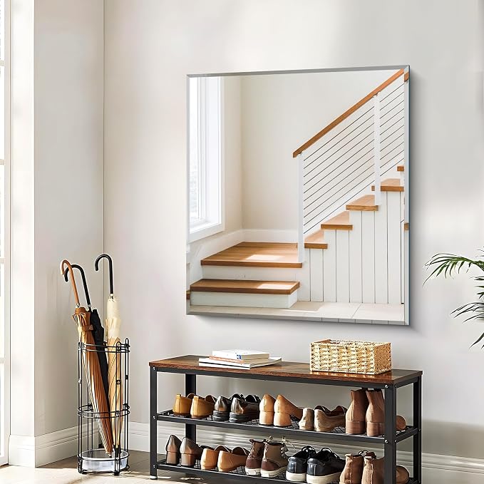 CILIBER Beveled Bathroom Mirror, 36x40 Large Bathroom Mirrors for Over Sink, 3mm Tempered Glass Beveled Frameless Vanity Mirror for Bathroom, Bedroom, Living Room and Entryway