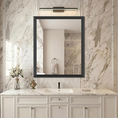 DESBING 30x36 inch Black Bathroom Mirror,Decorative Wall Mirror for Bedroom Living Room Dressing Room-Modern Rectangle Bathroom Wall Mirror,Tempered Glass, Hangs Horizontally or Vertically