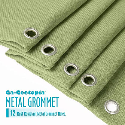 Ga-Geetopia Linen Textured Shower Curtain Set with Hooks, Hotel Luxury, Weighted Hem, 72W x 72L, Sage Green