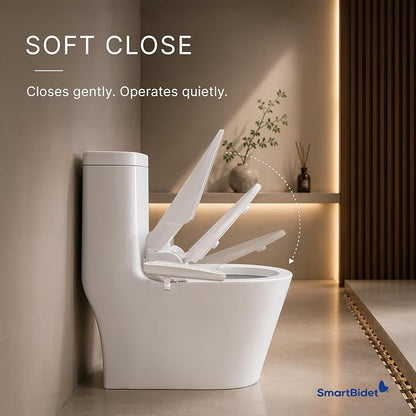 SmartBidet® SB-2000 Smart Bidet Electric Bidet Toilet Seat with Heated Seat, Warm Water, Air Dryer – Side Control Panel, Round