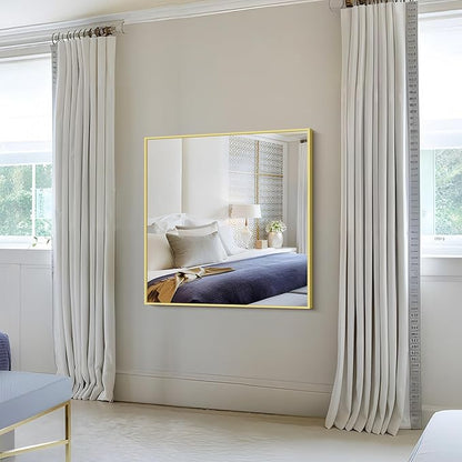 KOCUUY Large Gold Bathroom Mirror, 36x36 Inch Square Mirror for Bathroom Sink, Oversized Wall Mirror with Metal Gold Frame for Living Room, Farmhouse, Entryway, Hang Horizontal/Vertical