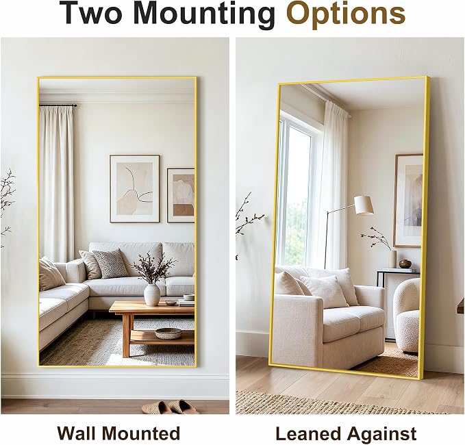 Bathroom Vanity Mirror for Over Sink, 55x30 Inch Matte Gold Mirror | Shatterproof Tempered Glass, Anti-Rust Metal Frame, Rectangle Wall Mirrors for Bedroom, Living Room & Entryway