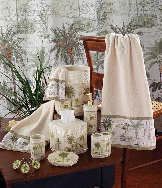 Avanti Linens - Hand Towel, 100% Soft & Absorbent Cotton Towel, Coastal Home Decor (Colony Palm)