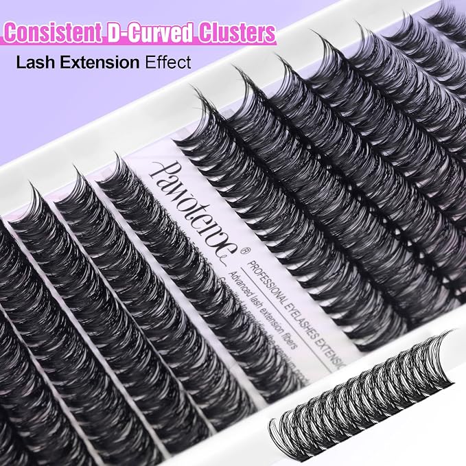 Lash Clusters 280pcs Cluster Eyelash Extensions 40D 50D Eyelash Clusters Lash Extension 8-16mm Individual Lashes for Self Application at Home (40D&50D, 0.07D, 8-16mm)