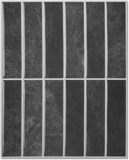 LONGKING 10-Sheet Smoky Black Peel and Stick Backsplash Tiles for Kitchen Wall, Kitchen Backsplash Wall Tile, Waterproof Back Splash Stick on Tiles for Bathroom | Peel and stick backsplash, self-adhesive wall tile, Black, waterproof, kitchen bathroom w...
