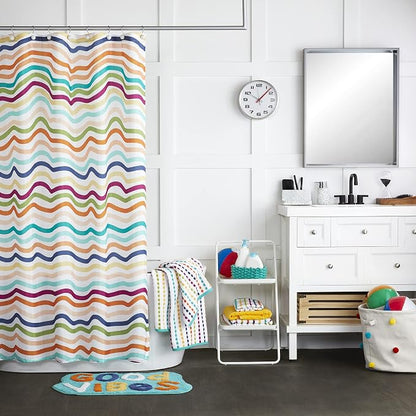 SKL Home Good Vibes Hand Towel Set-2pc, Premium 100% Cotton, Multi | 550 GSM weight. Soft & absorbent terry with colorful stripes. For use in the bathroom, kitchen, bar or any sink space.