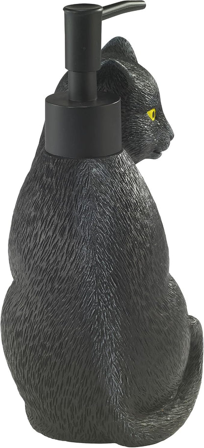 Avanti Linens - Soap Dispener/Lotion Pump, Guest Bathroom Essentials, Black Cat Inspired Bathroom Decor (Halloween Collection)