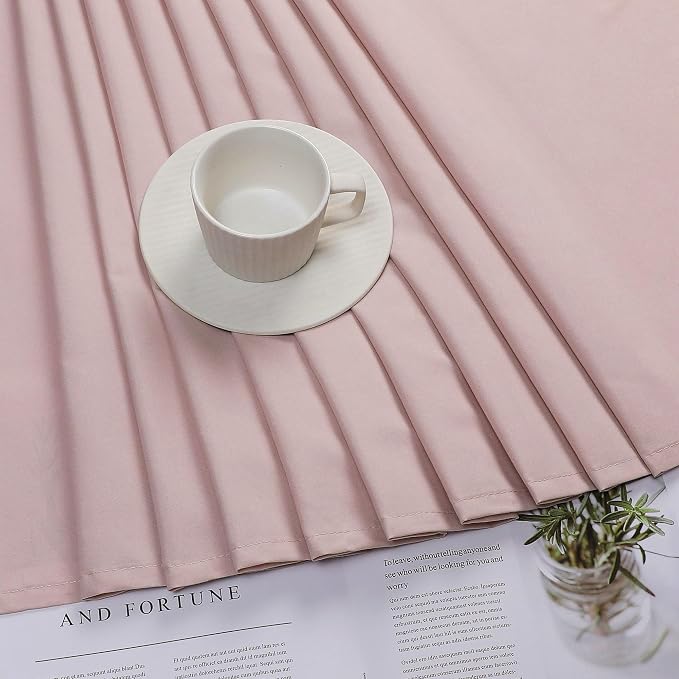 Zora Blush Pink Shower Curtain, Fabric Shower Curtain for Bathroom - Soft Cloth Hotel Spa Quality, Water Repellent Bath Curtain, Washable Shower Curtain Set with 12 Hooks, Grommets Top, 72Wx72L