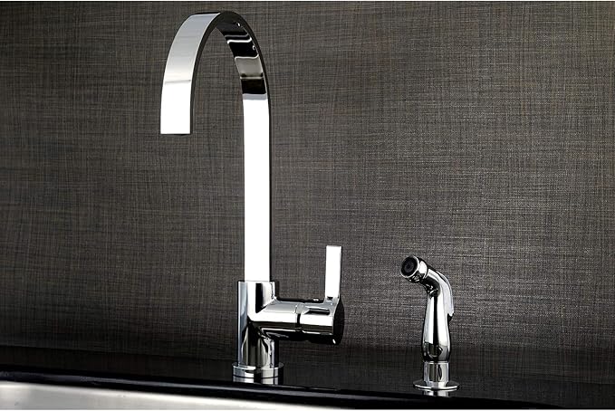 Gourmetier LS8711CTLSP Continental Single-Handle Kitchen Faucet with Side Sprayer, Polished Chrome