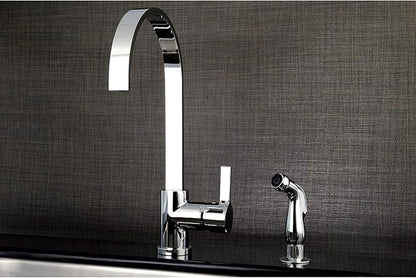 Gourmetier LS8711CTLSP Continental Single-Handle Kitchen Faucet with Side Sprayer, Polished Chrome