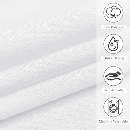 KGORGE Non See Through Sheer Shower Curtain for Bathroom, Privacy Button Hole Waterproof Lightweight Shower Curtains for Bathtub Hotel Washable, White, 72 x 72 inches Long, 1 Panel, Hooks Included