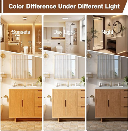 Merax Bathroom Vanity with Sink - 60 Inch Bathroom Vanity Double Sink, Freestanding Cabinet with 4 Doors & 3 Drawers, Space-Saving Storage Cabinet, Handle-Free Design,Nature Wood