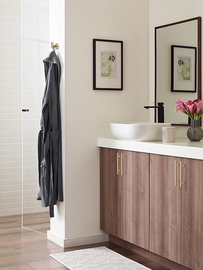 Amerock BH26542CZ | Champagne Bronze Single Robe Hook | 2-1/4 inch (57 mm) Length Towel Holder | Arrondi | Towel Hook for Bathroom | Bathroom Hardware | Bath Accessories