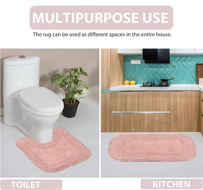 Home Weavers Radiant Collection 100% Cotton Bathroom Rugs Set, Machine Washable Rug, Extra Soft and Absorbent Bath Rug, Kitchen Mat, Bath Mat Set, Bath Floor Mat Non Slip, 24"x40" Rectangle, Pink
