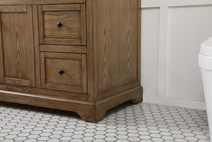 42 Double Bathroom Vanity, with Carrara White Marble Top Soft-Close, Driftwood