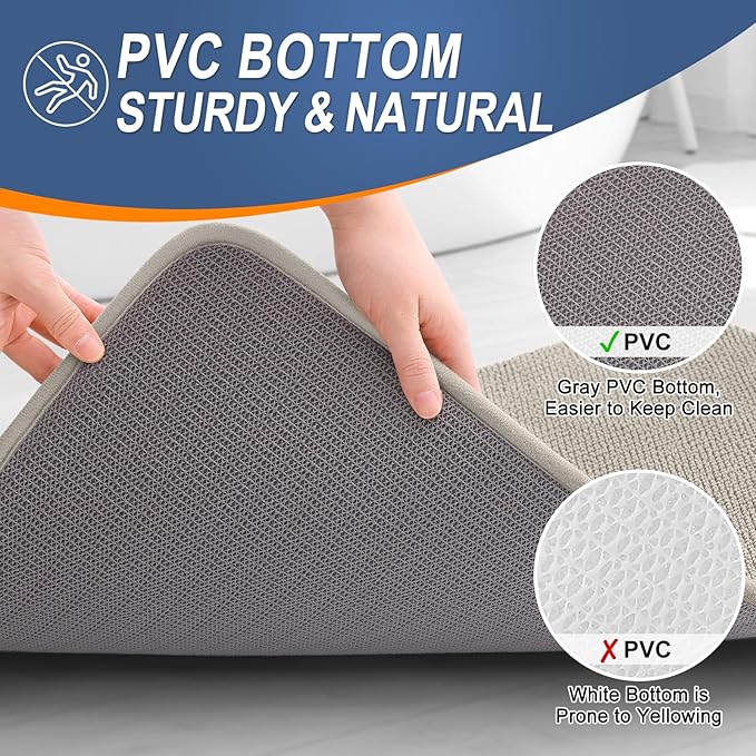 OLANLY Memory Foam Small Bathroom Rug 24x16, Absorbent Bath Mat, Warm Taupe | Soft Quick Dry Bath Rugs, Non-Slip Carpet, Machine Washable Mat for Bathroom Floor, Tub and Shower, Home Decor Accessories