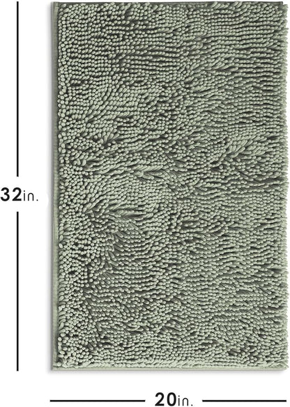 Hearth & Harbor Bathroom Rugs, Chenille Bath Mat - Machine Washable Bath Mats for Bathroom Non-Slip Backing Rubber, Quick Dry Bathroom Mat