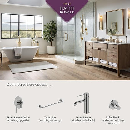 Bath Royale Pasha Pressure Balancing Shower Valve with Diverter - All Metal, Anti-Scald, Brushed Nickel