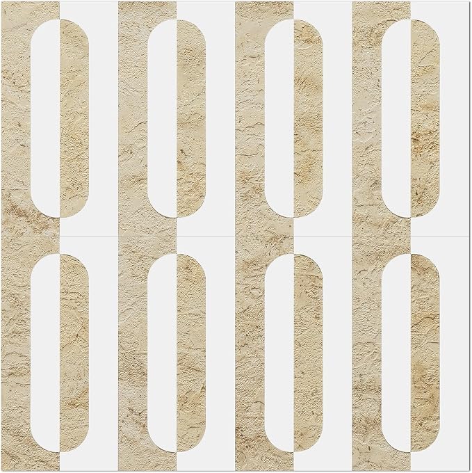 STICKGOO Peel and Stick Backsplash Tiles 12"x12", Waterproof Stick on Kitchen & Bathroom Backsplash, PVC Self Adhesive Wall Tiles for Fireplace, White/Yellow Slate (10 Sheets)
