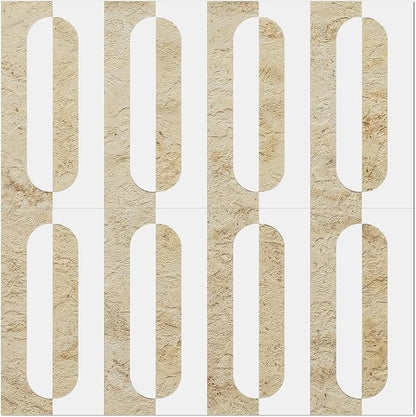 STICKGOO Peel and Stick Backsplash Tiles 12"x12", Waterproof Stick on Kitchen & Bathroom Backsplash, PVC Self Adhesive Wall Tiles for Fireplace, White/Yellow Slate (10 Sheets)