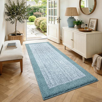 60x24 Long Bathroom Rugs Washable Non Slip, Dusty Blue Bath Mat for Bathroom Floor Tub, Soft Absorbent Quick Dry Mats for Shower, Bathtub,Home Decor