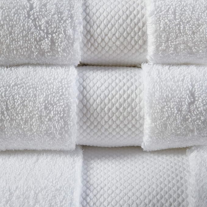 Madison Park Signature Splendor Luxury 100% Cotton Bathroom Towel Set - Soft, Plush 1000 GSM Heavyweight Hotel Quality, Zero Twist, Highly Absorbent, Quick Dry, Multi Sizes, White 6 Piece