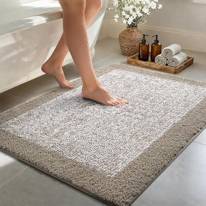 48x32 Large Bathroom Rugs Washable Non Slip, Bath Mat for Bathroom Floor Tub, Soft Absorbent Quick Dry Mats for Shower, Bathtub,Home Decor（Greige）