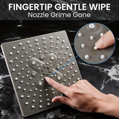 Veken Multi-Function Shower Head with Handheld, High Pressure, Starlight | Square Rainfall Showerhead with 5-mode Hand Held Spray, Dual Shower Heads Combo, Detachable Showerheads with Hose, Home Gifts