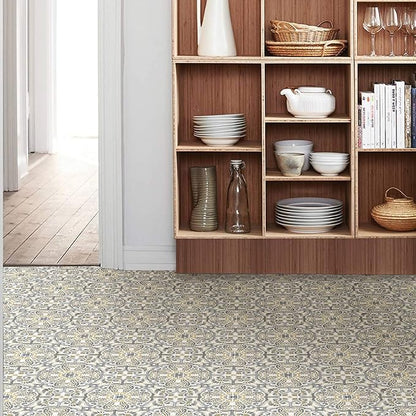 FloorPops FP2947 Antico Peel & Stick Floor Tiles, Multicolor (Pack of 6)