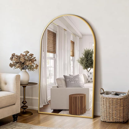 Arched Bathroom Mirror for Wall, 50" x 30" Metal Frame Vanity Mirror, Gold | Aluminium Alloy Frame, HD Shatterproof Glass, for Bathroom Over Sink , Entryway, Bedroom, Living Room
