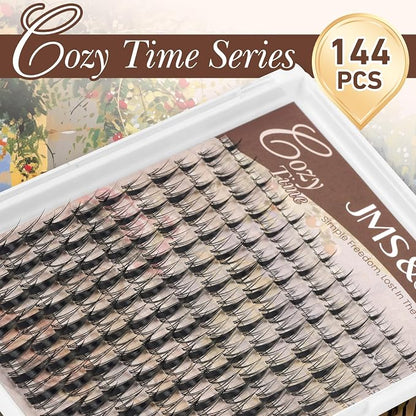 JMS&JMS Fairy Lash Clusters Manga Lashes Invisible Band, Anime Eyelashes | C Curl 8-18mix Super Thin Clear Band Reusable Soft Comfortable Natural Lash Extensions Lash Clusters with Spikes