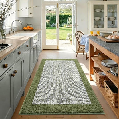 48x32 Large Bathroom Rugs Washable Non Slip, Olive Green Bath Mat for Bathroom Floor Tub, Soft Absorbent Quick Dry Mats for Shower, Bathtub,Home Decor