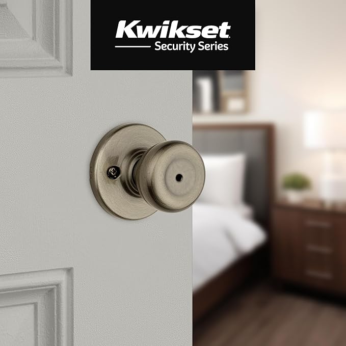 Kwikset 93001-869 Tylo Bed & Bath Knob in Antique Brass, Privacy (Pack of 6)