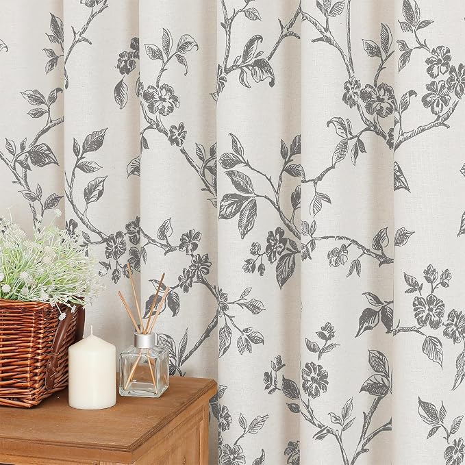 MitoVilla Small Stall Cotton Floral Shower Curtain for Bathroom,54 x 72 | Narrow BoHo Cottagecore Spring Shower Curtains, Modern Farmhouse Country Plant Leaves Bathroom Décor, 54 x 72