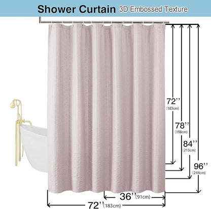 Aiyufeng Moga Stall Fabric Shower Curtain - Soft & Lightweight Small Shower Curtain with Texture for Narrow Stall Size, Machine Washable, 36" Wx72 L, Pink