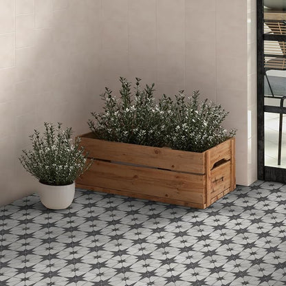 INNO STCIEKRS 16-Sheet Peel and Stick Floor and Wall Tile for Bathroom Kitchen, 9" x 9" Patterned Star SPC Self-Adhesive Vinyl Flooring Encaustic Groutable Backsplash Tile, Covers 9.12 Sq. Ft.