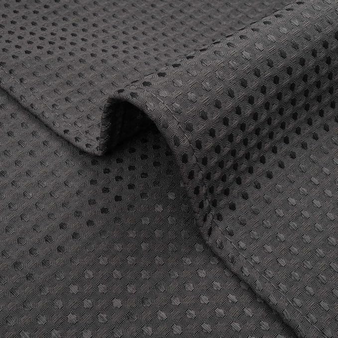 River Dream Waffle No Hook Shower Curtain with Liner,Graphite Grey,36x74 | Dotted Waffle,Snap-in Liner,Heavy Duty,Quick Dry,Mesh Top Window,With Bottom Magnets,Hotel-Grade,Washable,Small Stall Size