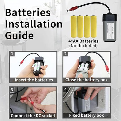 R&T W5100S Tankless Smart Toilet Touchless Auto Flush 1.28-GPF Battery-Operated One-Piece HET Intelligent Toilet for Bathroom, Foot Kick & Manual, Without Bidet