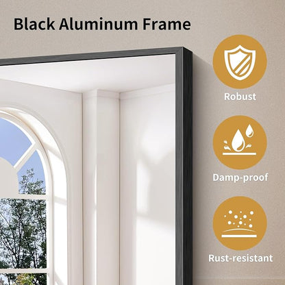 YIROMAN Bathroom Mirror 36"x36",Black Bathroom Mirrors for Over Sink with Aluminum Frame, Square Vanity Mirror with Right Angle, Wall Mirror for Oversink, Vanity, Bedroom, Living Room