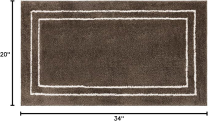 Mohawk Home Corona Casual Geometric Dark Brown 1' 8" X 2' 10" Machine Washable Bath Mat Perfect for Bathroom