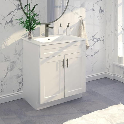 Bathroom Vanity Sink Base Ready-to-Assemble Bathroom Cabinet 24"/30'/36" Width (Vanity Base in White Shaker, 30 inch)