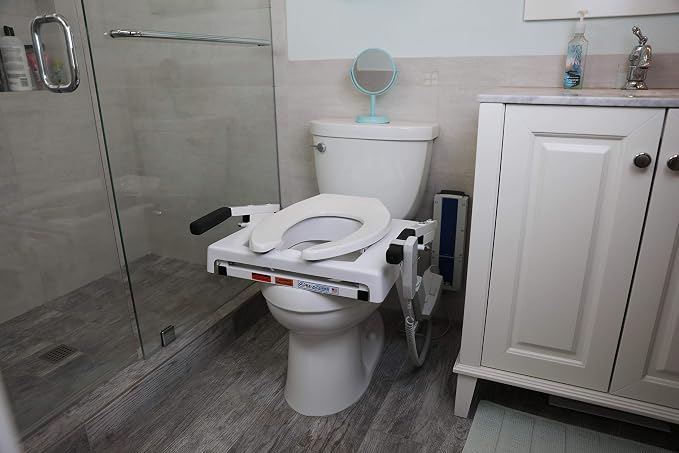 EZ-ACCESS TILT Toilet Incline Lift, Battery Powered (Battery Included), Elongated Seat