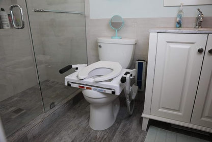 EZ-ACCESS TILT Toilet Incline Lift, Battery Powered (Battery Included), Elongated Seat