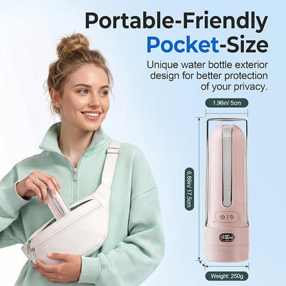 Electric Portable Bidet, Rechargeable Travel Bidet | 3 Pressure Modes, 260 Uses/Charge, Waterproof, Personal Hygiene Cleaning at Home Office and Camping