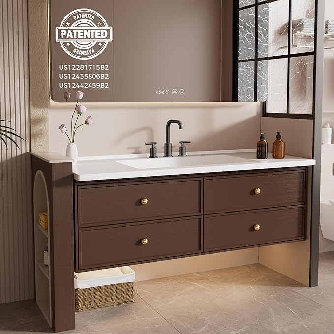 FORIOUS Oil Rubbed Bronze Bathroom Sink Faucets 3 Hole, 8 Inch Widespread Bathroom Faucet with Pop Up Drain and cUPC Supply Lines, for Vanity Restroom RV Lavatory
