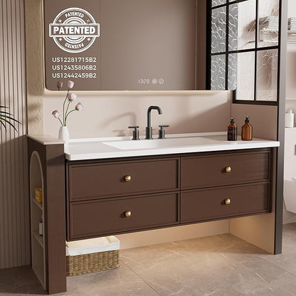 FORIOUS Oil Rubbed Bronze Bathroom Sink Faucets 3 Hole, 8 Inch Widespread Bathroom Faucet with Pop Up Drain and cUPC Supply Lines, for Vanity Restroom RV Lavatory